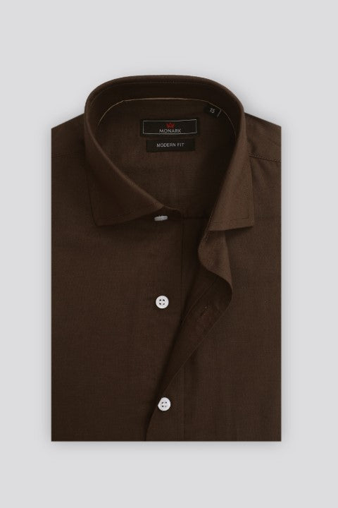 SOLID BROWN FORMAL SHIRT Monark Clothing SOLID BROWN FORMAL SHIRT Monark Clothing