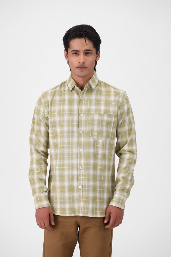 Green Pattern Button Down Shirt