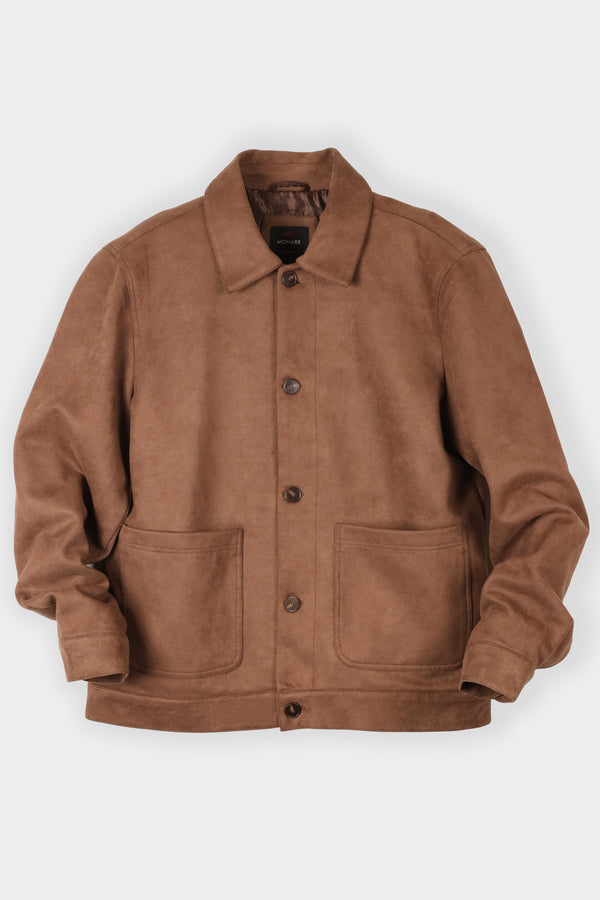 Brown Suede Trucker Jacket