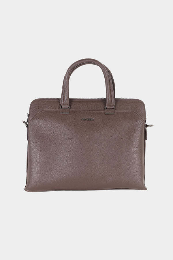 Brown Textured Laptop Carrier