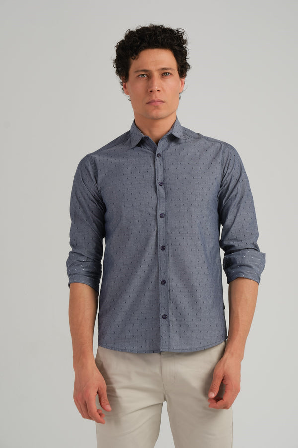 TEXTURED SLIM FIT WOVEN SHIRT