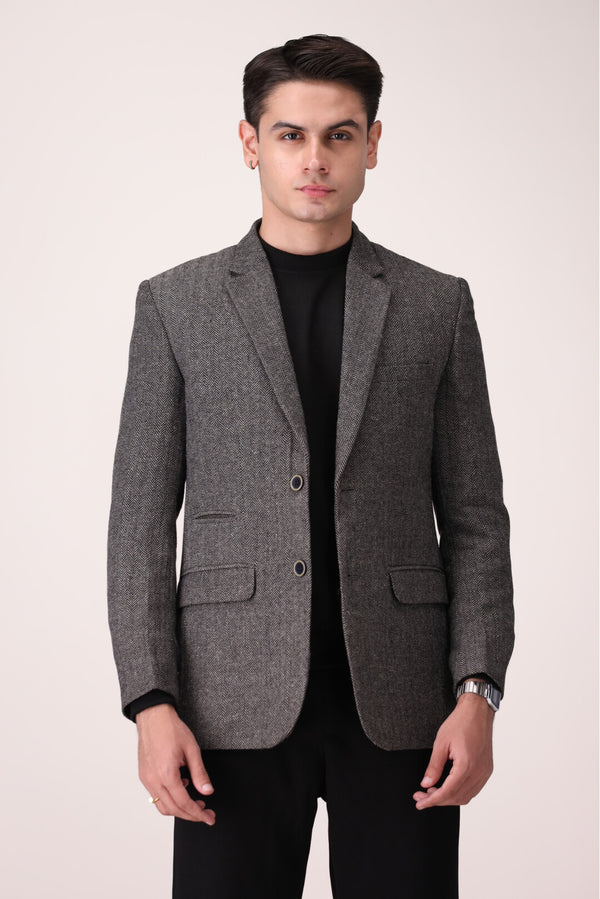 HERRINBONE TEXTURED COAT