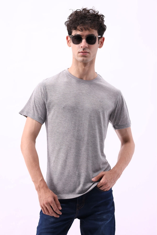 HEATHER GRAY CREW T-SHIRT