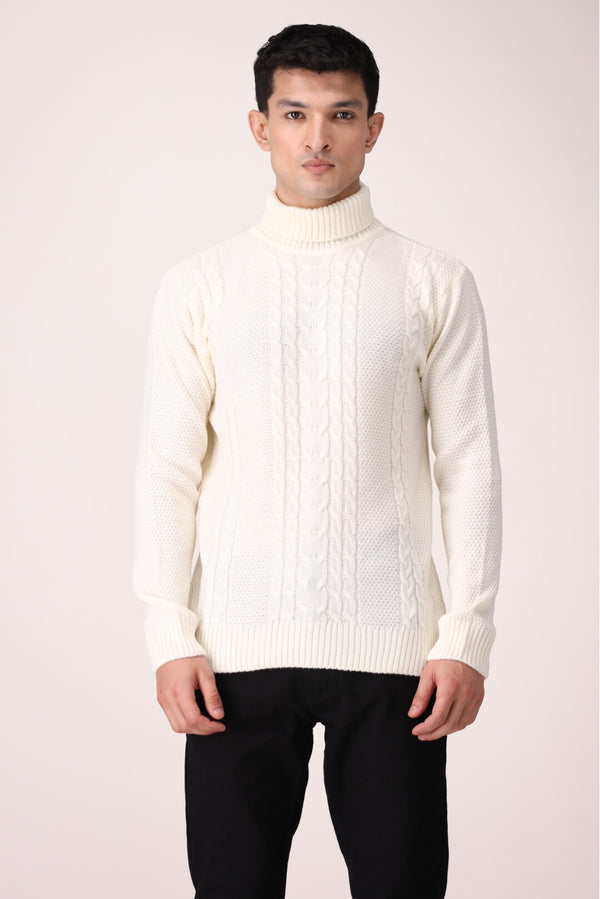 CABLE KNIT TURTLE NECK