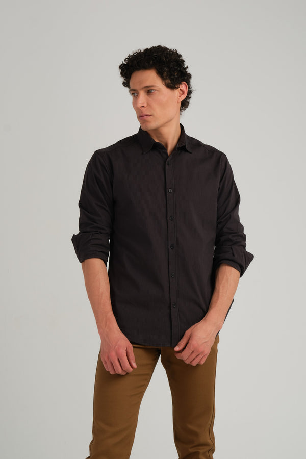 SELF STRIPE SLIM FIT SHIRT