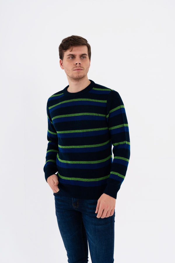 STRIPE CREW NECK SWEATER