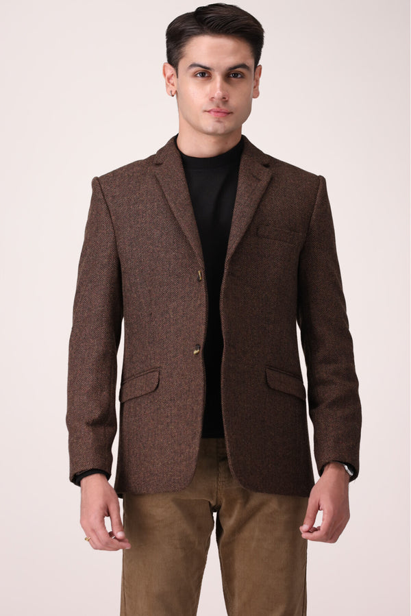 HERRINBONE TEXTURED COAT