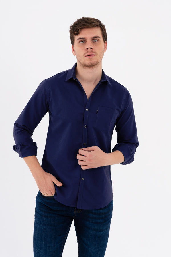 BLUE BUTTON-DOWN SHIRT