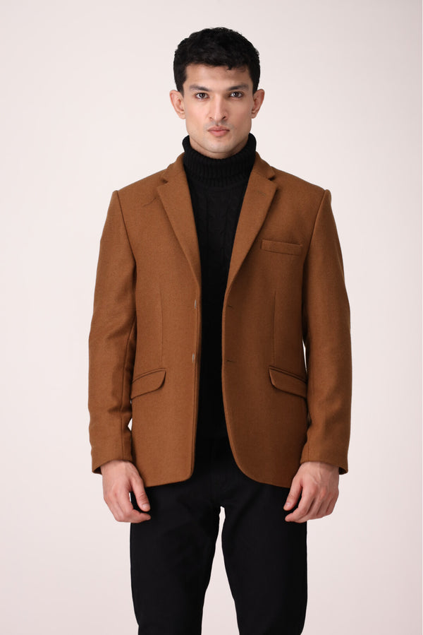 SOLID TWEED COAT