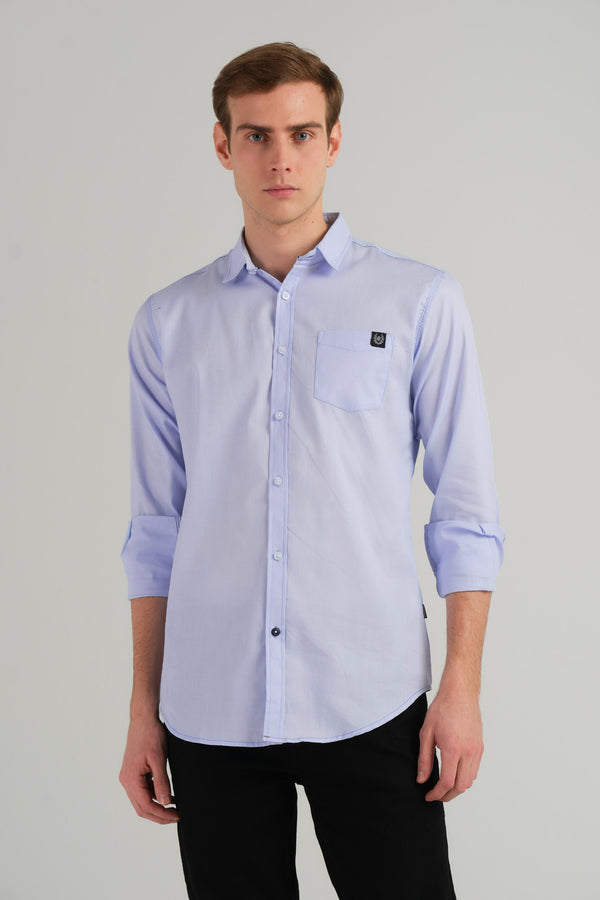 SOLID BLUE SLIM FIT SHIRT