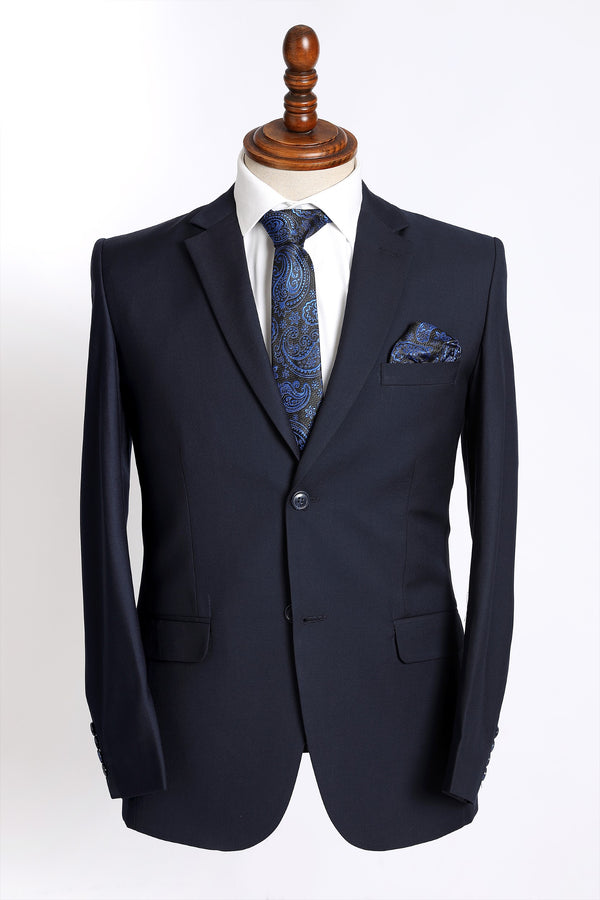 SOLID NAVY SLIM FIT 2-PCS SUIT