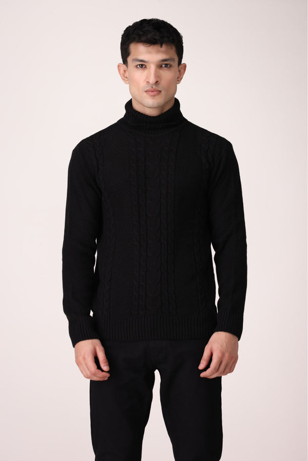 CABLE KNIT TURTLE NECK