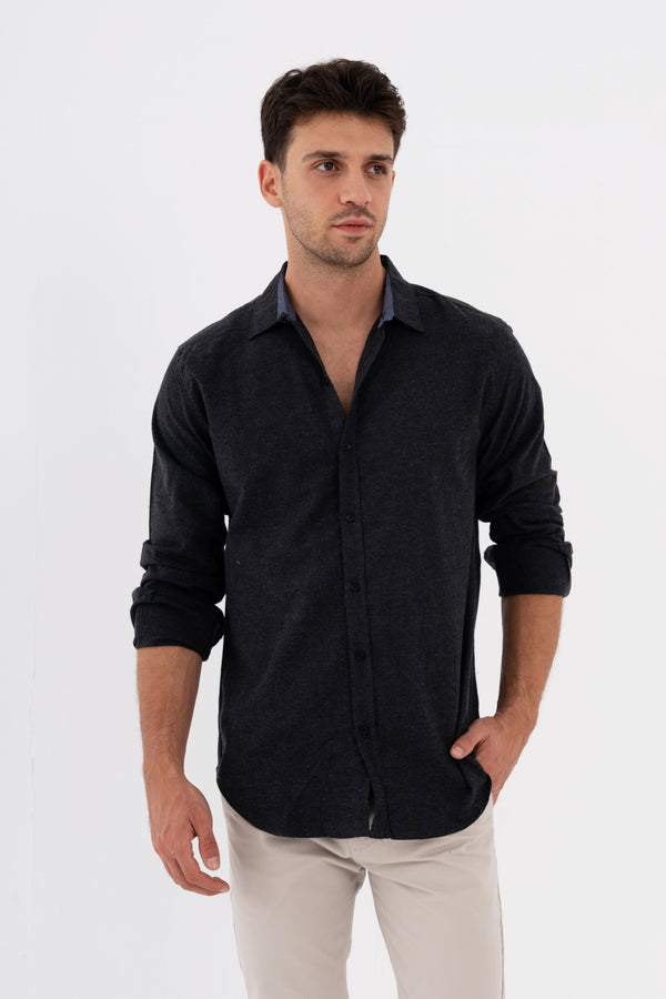 FLANNEL TEXTURED SLIM FIT SHIRT