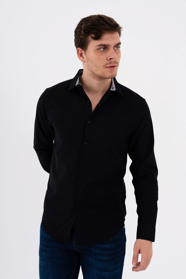 SOLID SLIM FIT WOVEN SHIRT