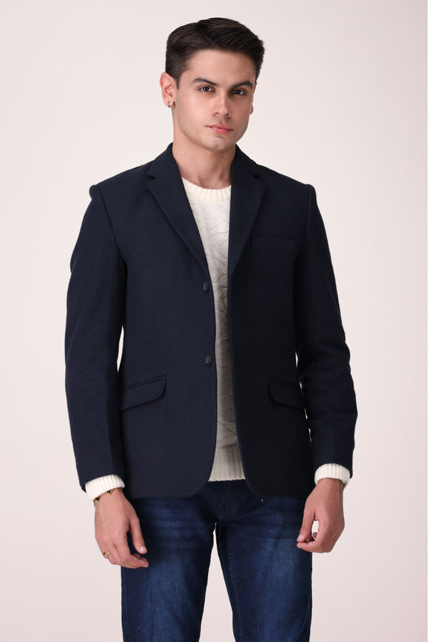 SOLID TWEED COAT REGULAR FIT