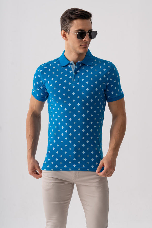 ROTARY PRINTED PIQUE POLO SHIRT