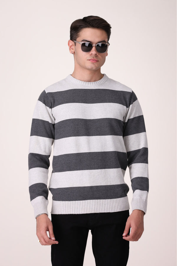 COLOR BLOCK STRIPE SWEATER