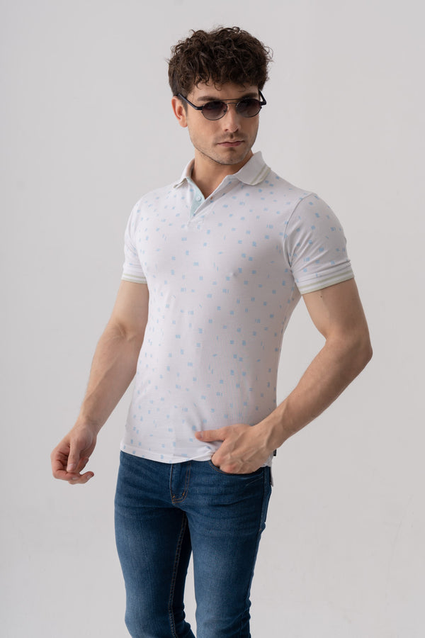 ROTARY PRINTED PIQUE POLO SHIRT