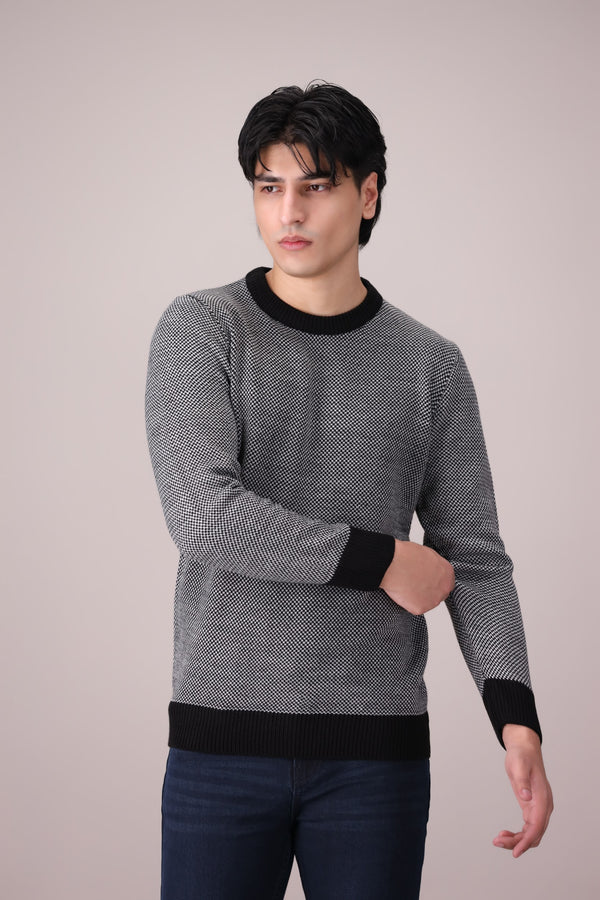 TEXTURE CREW NECK SWEATER