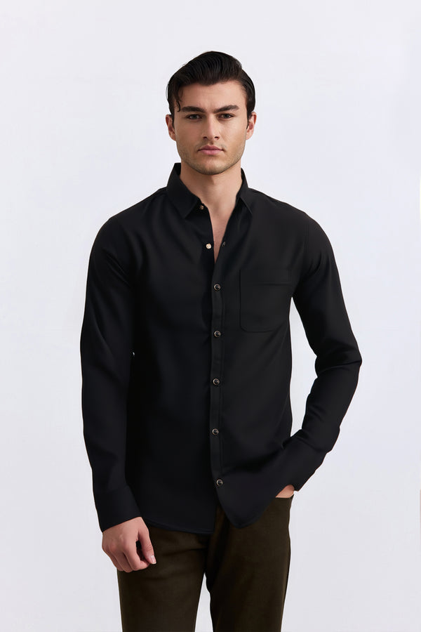 Black Snap-Button Down Shirt