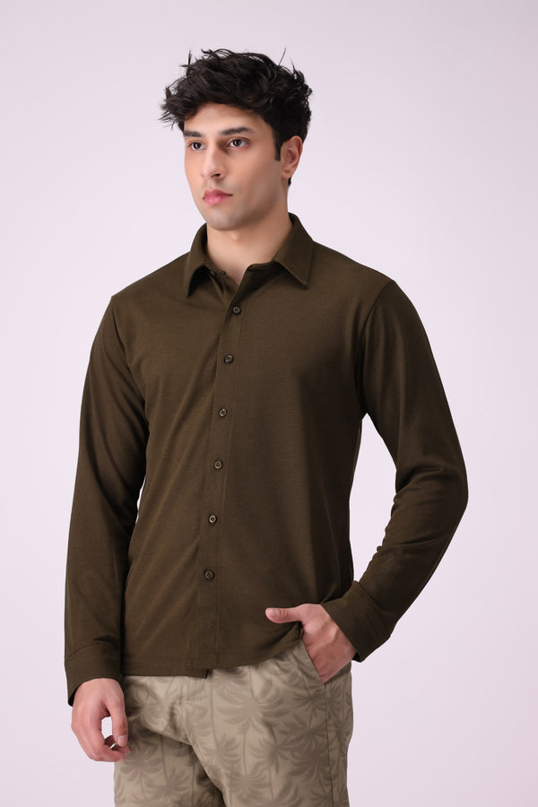 Olive Green Casual Shirt