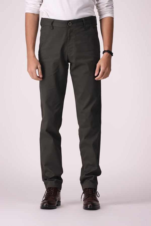 TAPPERED FIT 5-POCKET COTTON PANT