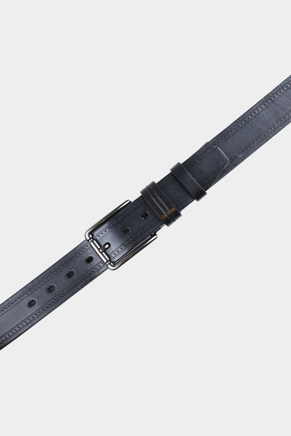 Black Classic Box Buckel Causal Belt