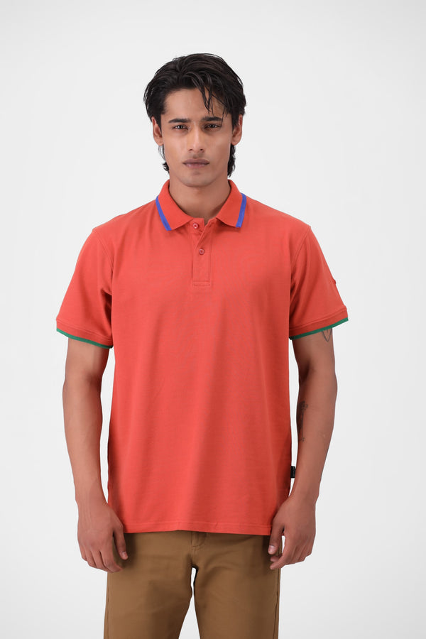 Orange Basic Polo Shirt