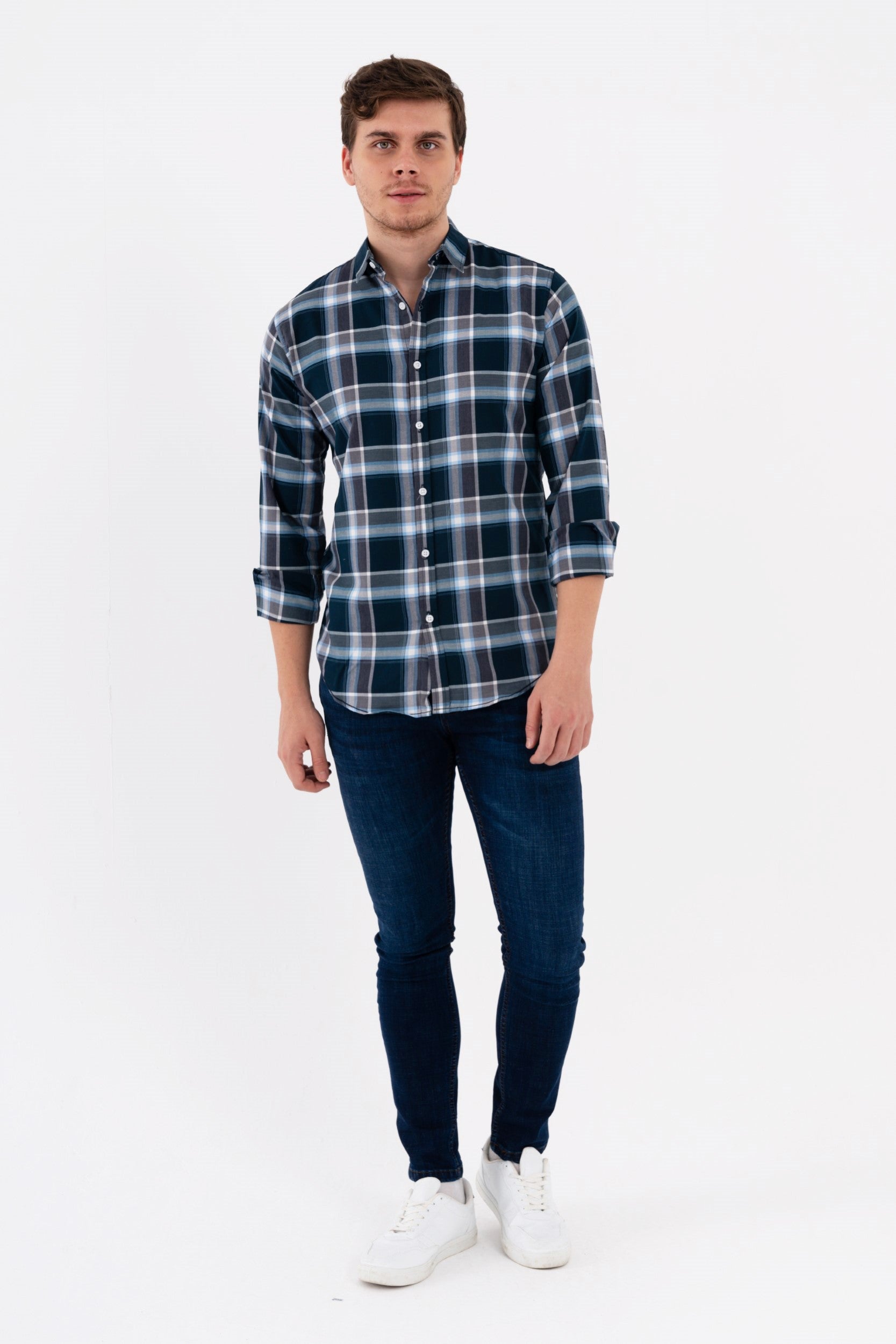 CHECKERED SLIM FIT SHIRT – Monark Clothing