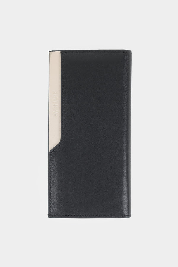Black Apex Bi Fold Long Wallet