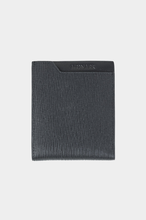 Black Textured Bi-Fold Wallet
