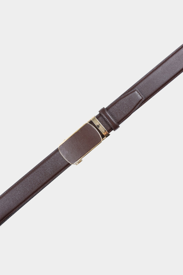 Brown Textured Rachet Formal Belt