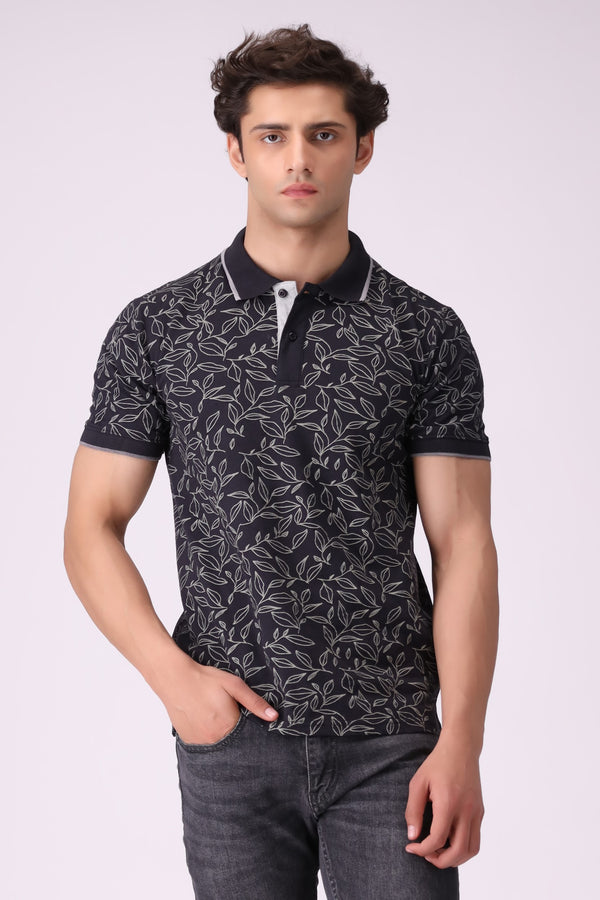 RotaryPrint Black Polo Shirt