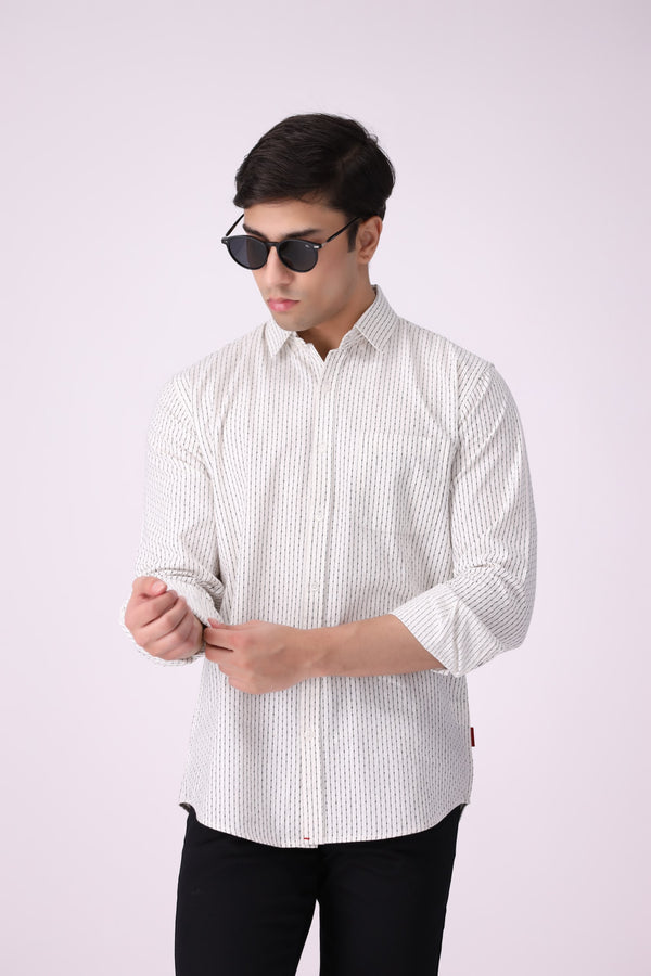 Slim-Fit Textured Casual Shirt