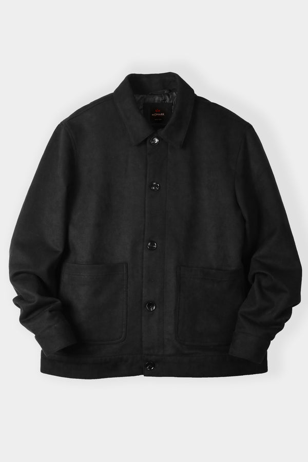 Black Suede Trucker Jacket