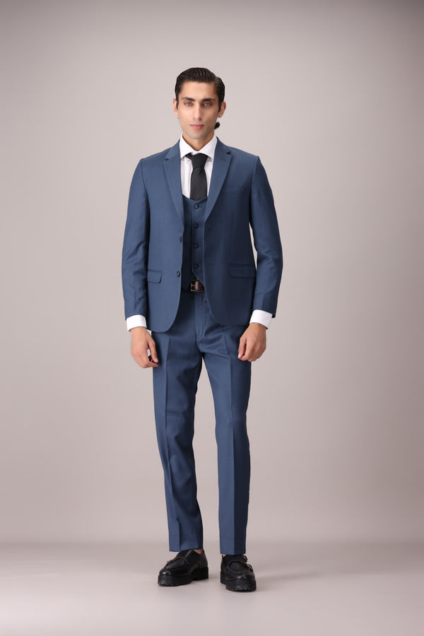 3 Piece Checkered Slim Fit Suit