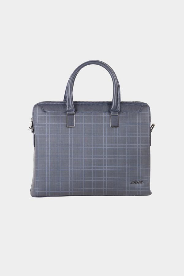 Blue Checked Laptop Bag