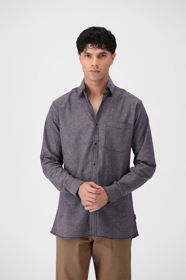 Charcoal Snap-Button Down Shirt