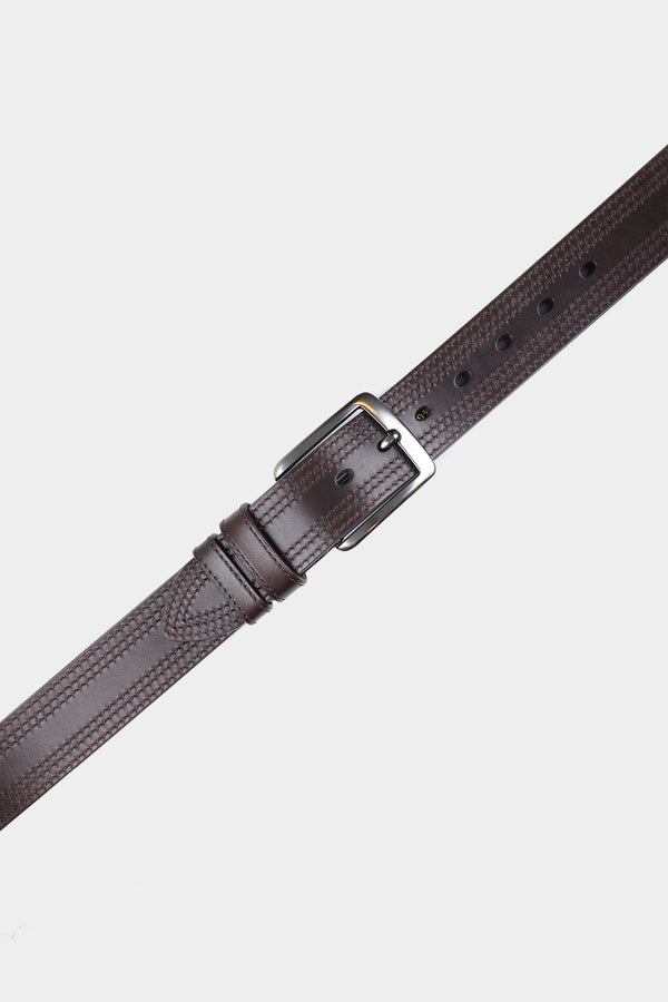 Brown Braided Leather Belt
