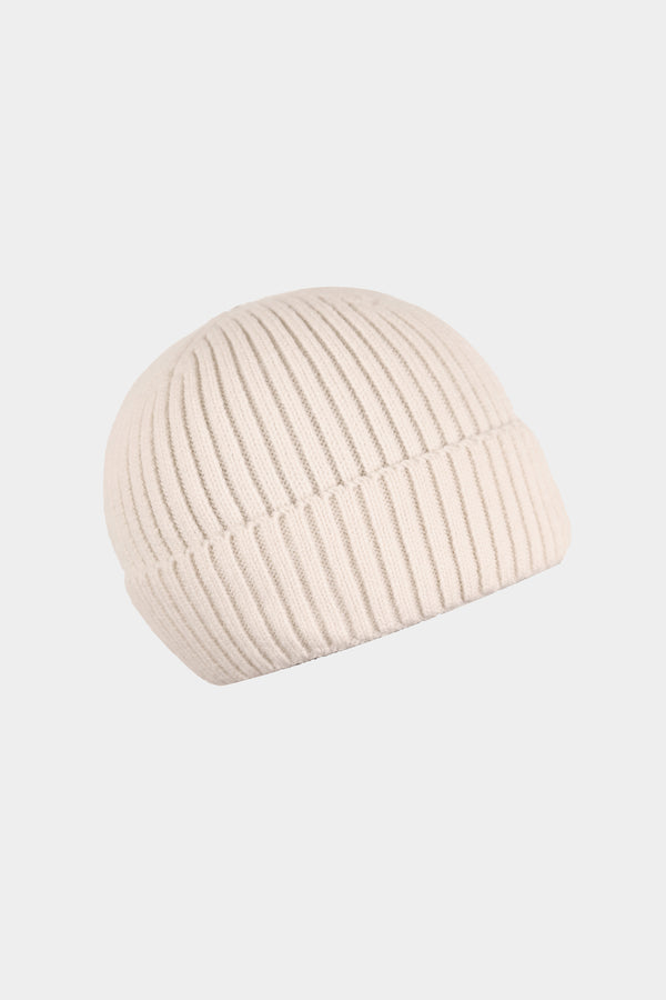 White Classic Knitted Beanie