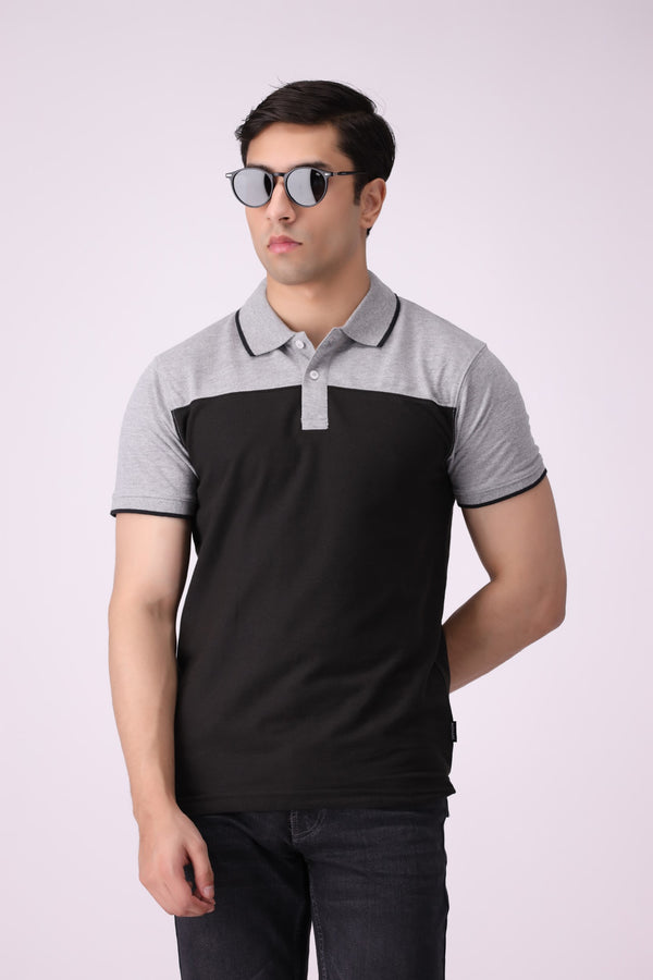 Cut & Sew Two Tone Polo Shirt