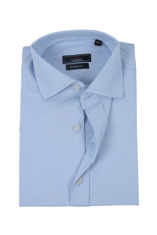 Blue Textured Formal Shirt