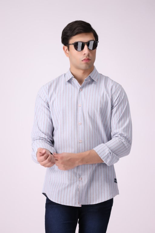 Vertical Line Slim-Fit Shirt