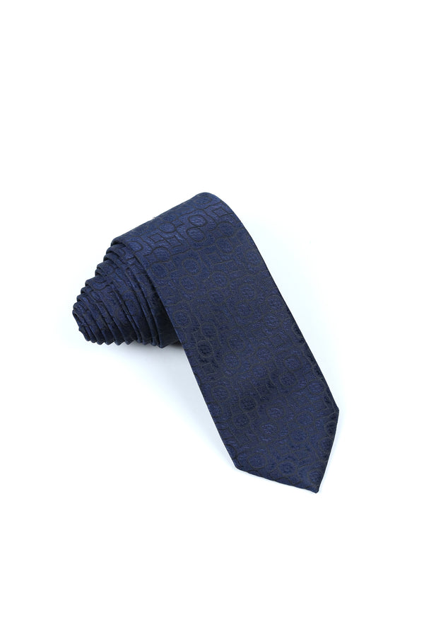 NAVY BLUE PATTERN TIE
