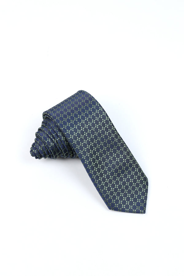 CYAN GREEN PATTERN TIE
