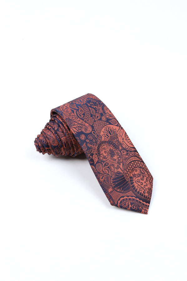 COPPER BROWN FLOWREL TIE