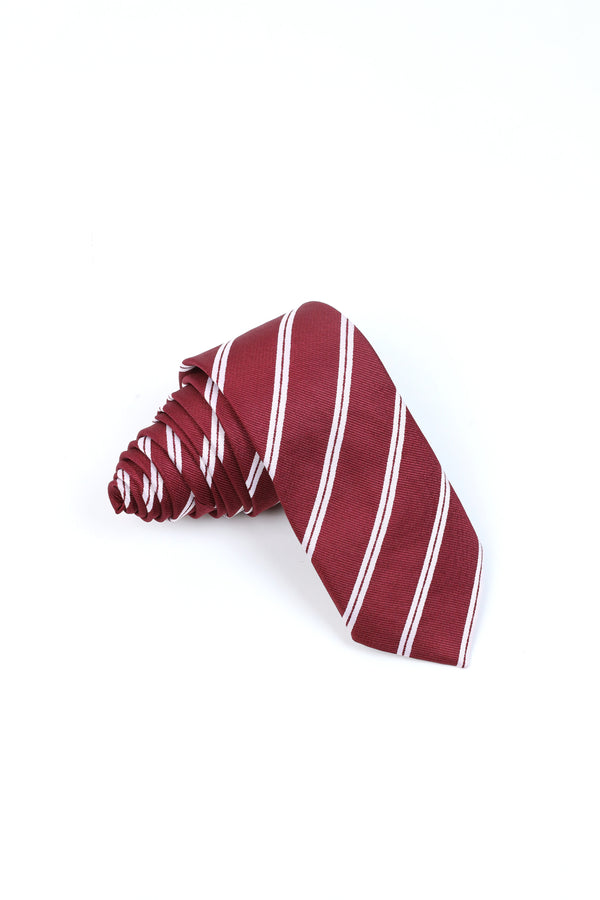RED STRIPPED PATTERN TIE