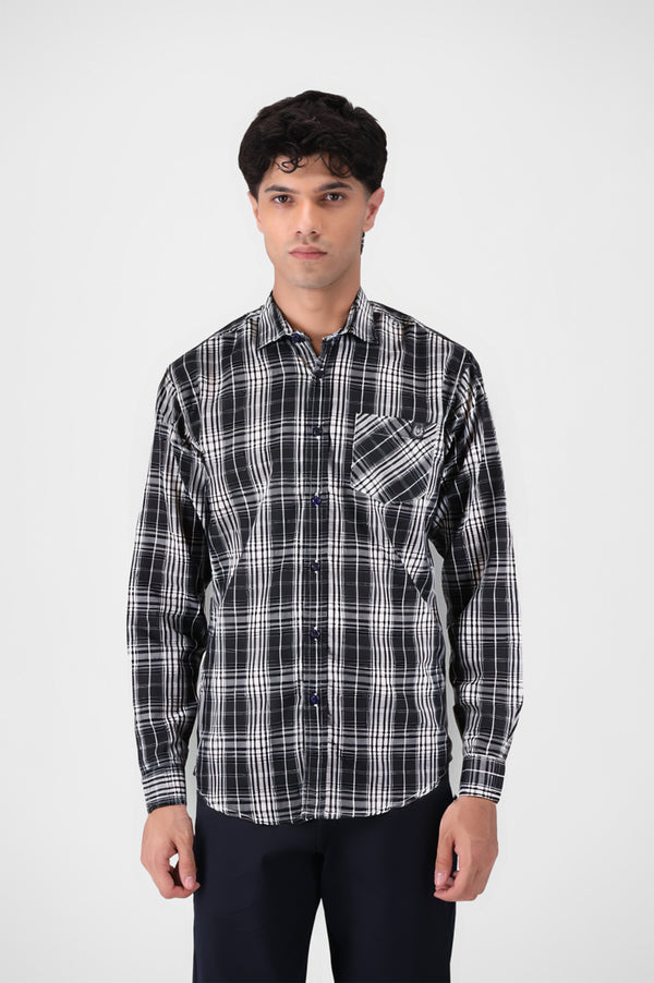 Black Check Button Down Shirt