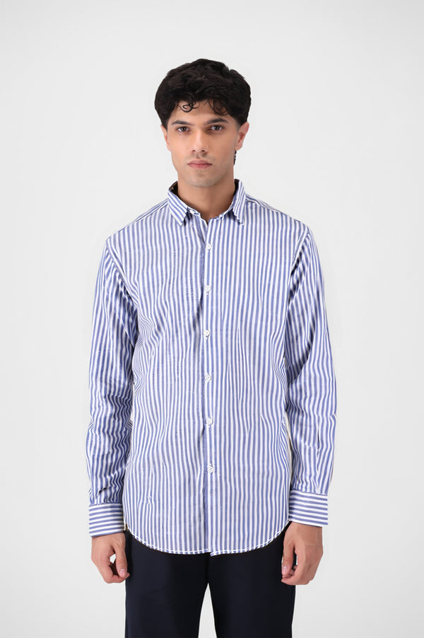 Vertical Stripe Button Down Shirt