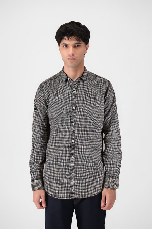 Micro Checked Button Down Shirt